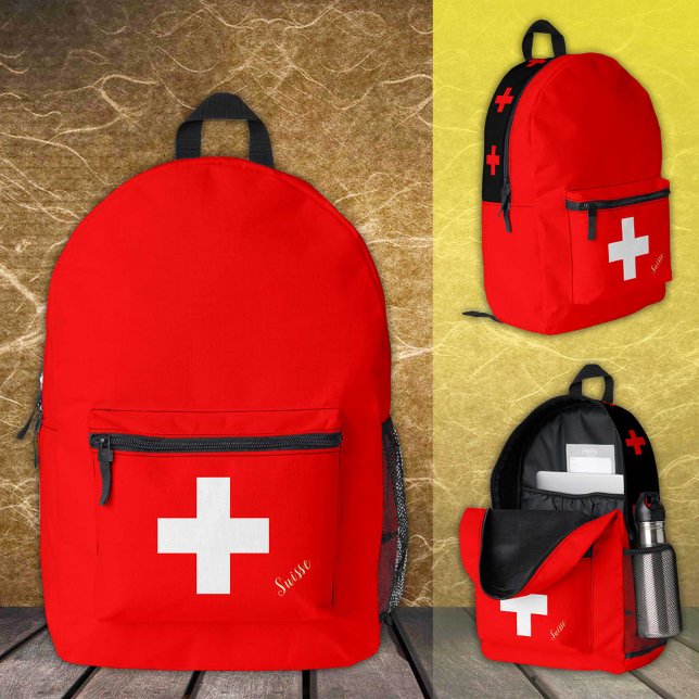 Schweiz, Rucksack, Schweizer Flagge / Zoll Bedruckter Rucksack (Von Creator hochgeladen)