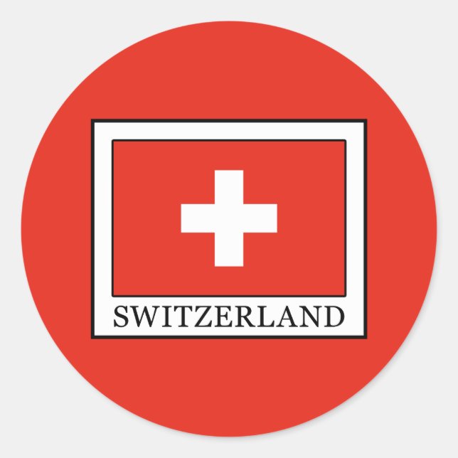 Schweiz Runder Aufkleber (Vorderseite)