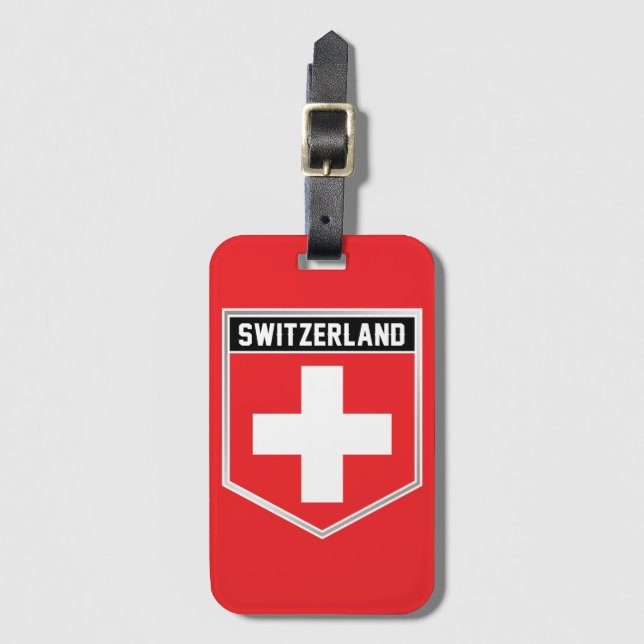 Schweiz-Schild Gepäckanhänger (Vorderseite Vertikal)