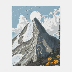 Schweiz schneebedeckter Berg Fleecedecke
