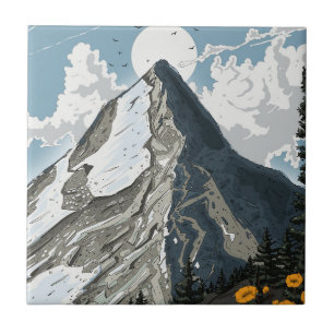 Schweiz schneebedeckter Berg Fliese