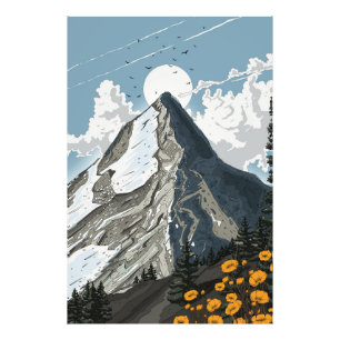 Schweiz schneebedeckter Berg Fotodruck