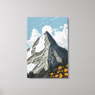 Schweiz schneebedeckter Berg Leinwanddruck