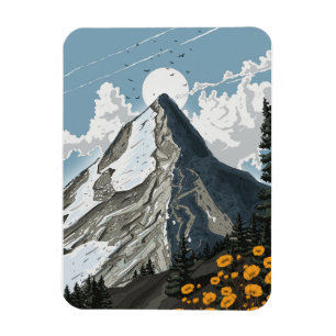 Schweiz schneebedeckter Berg Magnet