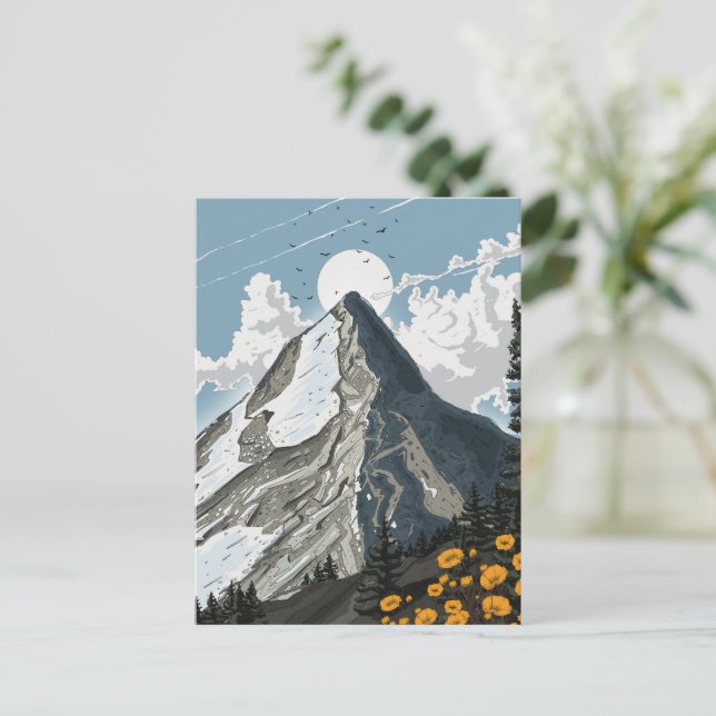 Schweiz schneebedeckter Berg Postkarte (Stehend Vorderseite)