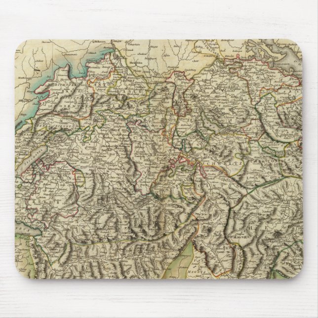Schweiz - Schweiz Atlas Karte Mousepad (Vorne)