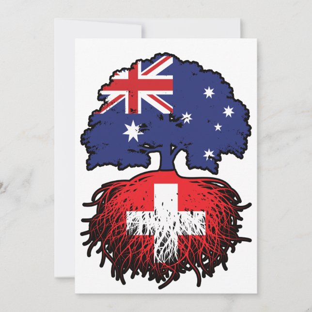 Schweiz Schweiz Australien Tree Roots Einladung (Vorderseite)