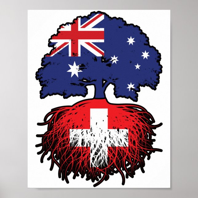Schweiz Schweiz Australien Tree Roots Poster (Vorne)