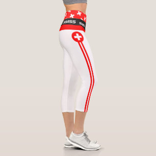 Schweiz & Schweiz Flag Mode, Fitness, Sport Capri Leggings