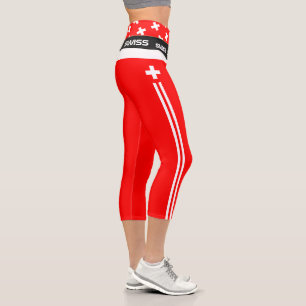 Schweiz & Schweiz Flag Mode, Fitness, Sport  Capri Leggings