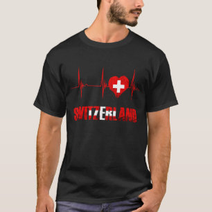 Schweiz Schweiz Schweiz Schweiz Flaggen Herzstück  T-Shirt