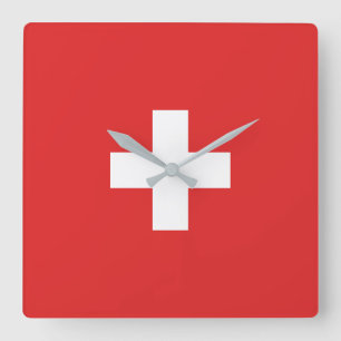 Schweiz - Schweiz - Schweiz - Schweiz - Svizzera Quadratische Wanduhr