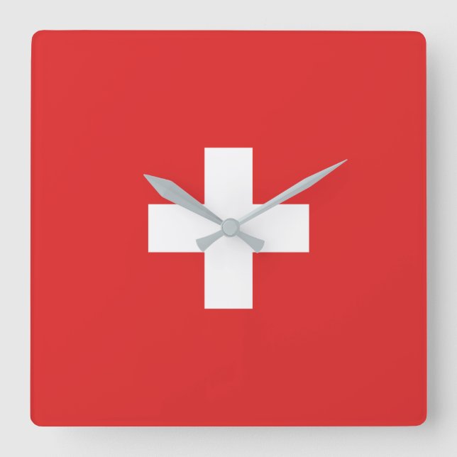 Schweiz - Schweiz - Schweiz - Schweiz - Svizzera Quadratische Wanduhr (Vorderseite)