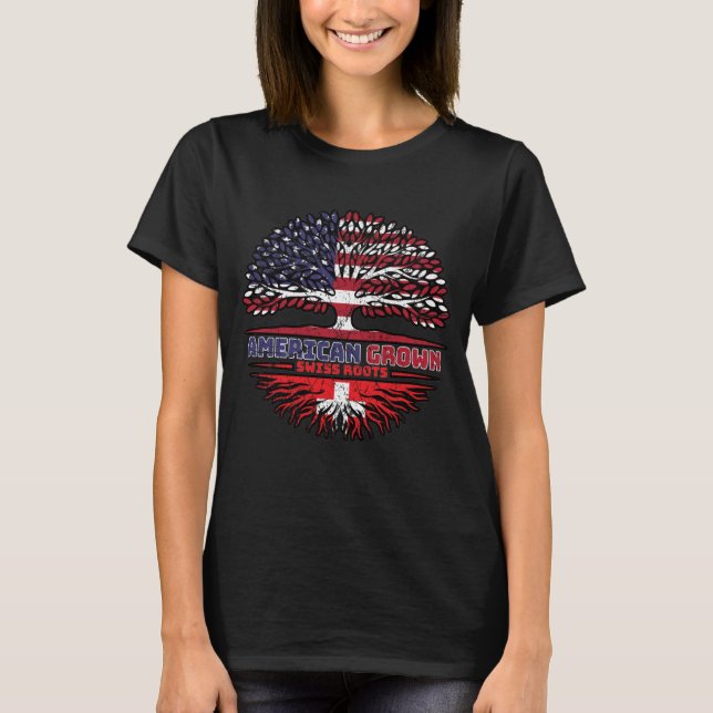 Schweiz Schweiz USA USA USA Vereinigte Staaten T-Shirt (Vorderseite)