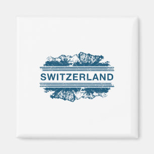Schweiz Schweizer Alpen Skifahren Souvenir Geschen Magnet