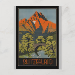 Schweiz Schweizer Alpen Vintage Reiseplakat Postkarte