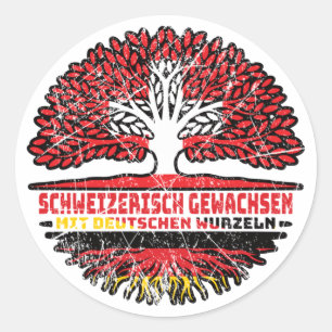Schweiz Schweizer Deutsch Deutschland Baum Wurzel Runder Aufkleber