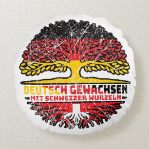 Schweiz Schweizer Deutsch Deutschland Baum Wurzel Rundes Kissen