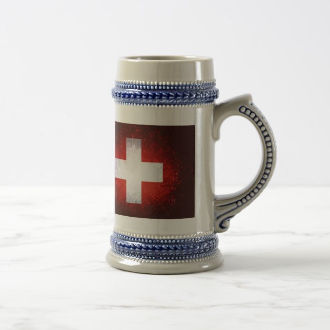 Schweiz; Schweizer Flagge Bierglas (Rechts)
