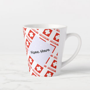 Schweiz Schweizer Flagge gekachelt personalisiert Milchtasse
