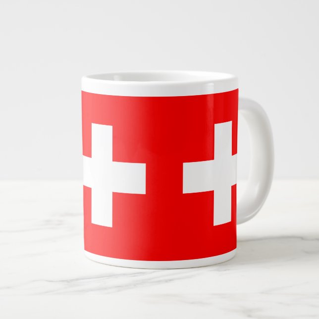 Schweiz - Schweizer Flagge Jumbo-Tasse (Vorderseite Rechts)