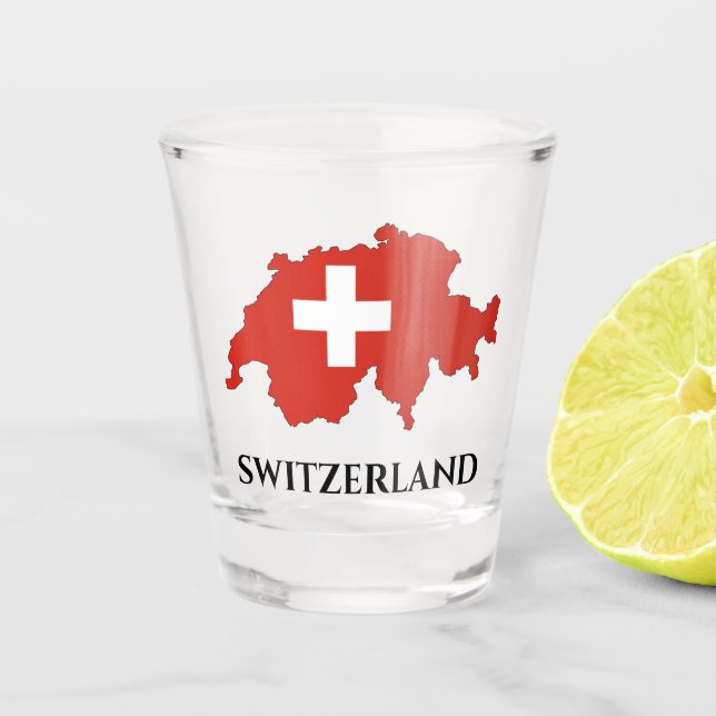 Schweiz Schweizer Flagge Karte Schnapsglas (Vorderseite)