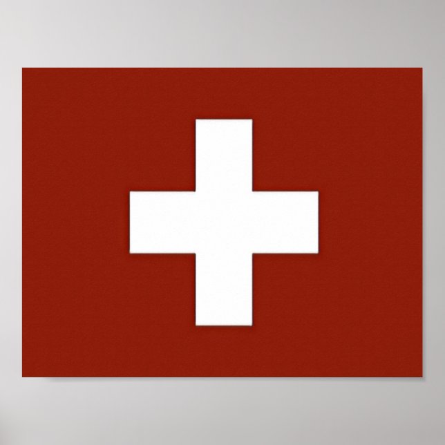 Schweiz - Schweizer Flagge - Poster (Vorne)
