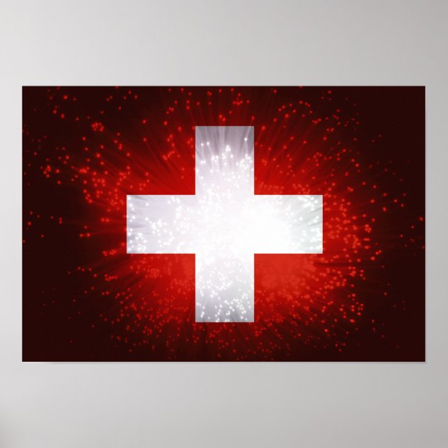 Schweiz; Schweizer Flagge Poster (Vorne)