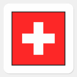 Schweiz - Schweizer Flagge Quadratischer Aufkleber
