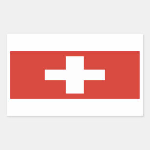 Schweiz/Schweizer Flagge Rechteckiger Aufkleber