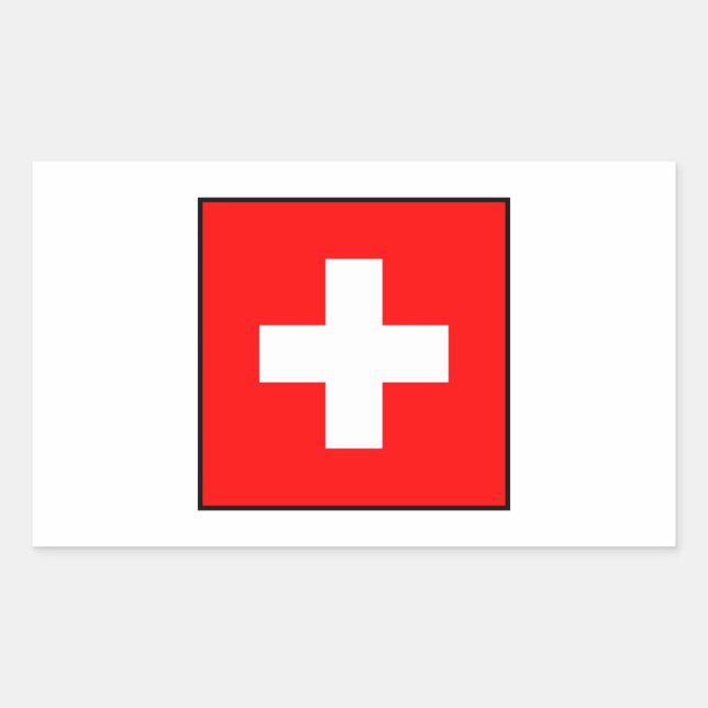 Schweiz - Schweizer Flagge Rechteckiger Aufkleber (Vorderseite)