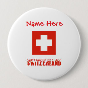 Schweiz Schweizer Flagge Rot Personalisierung  Button