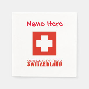 Schweiz Schweizer Flagge Rot Personalisierung Papi Serviette
