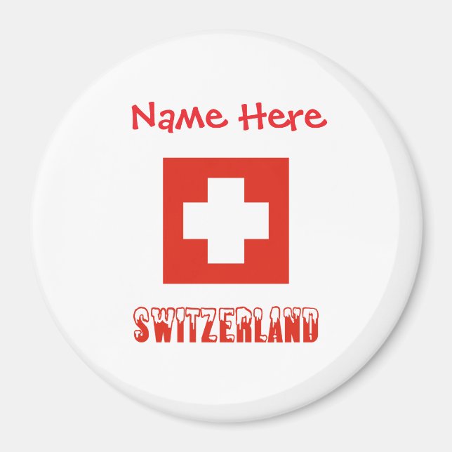 Schweiz Schweizer Flagge Rote Personalisierung Magnet (Vorne)