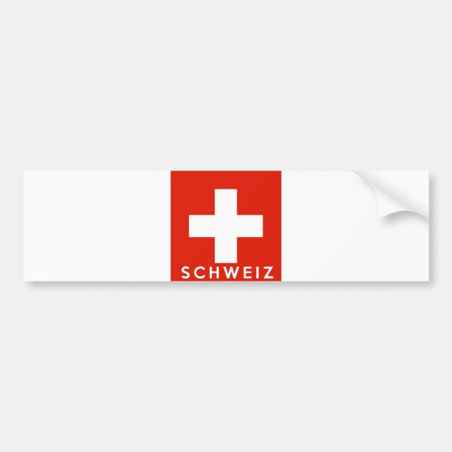 Schweiz Schweizer Flagge - schweizerischer Name Autoaufkleber (Vorne)