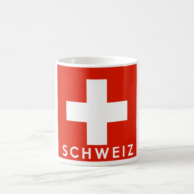 Schweiz Schweizer Flagge - schweizerischer Name Tasse (Mittel)
