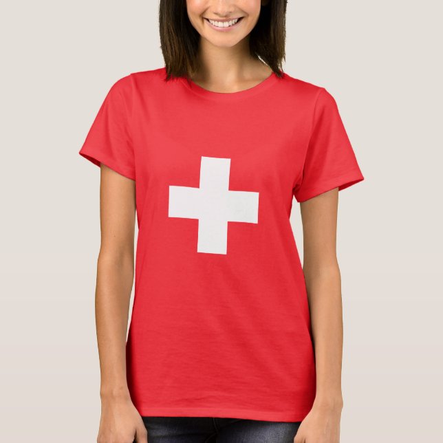 Schweiz - Schweizer Flagge  T-Shirt (Vorderseite)