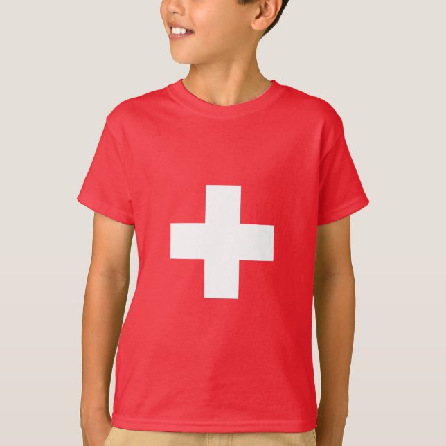 Schweiz - Schweizer Flagge  T-Shirt (Vorderseite)