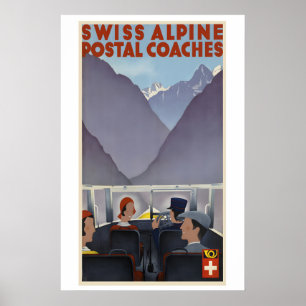 Schweiz Schweizerische Postautobetriebe Alpen Über Poster