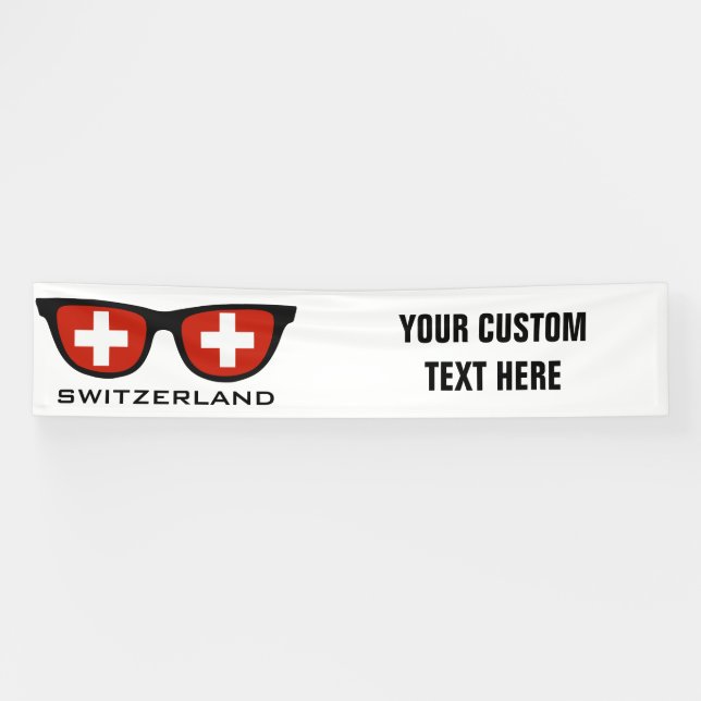 Schweiz Shades benutzerdefinierte Text- und Farbba Banner (Horizontal)