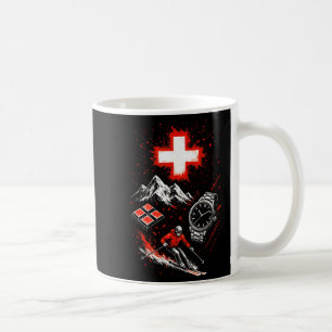 Schweiz Skifahren Berge Abenteuer Alpen Kaffeetasse