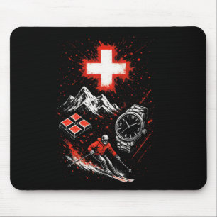 Schweiz Skifahren Berge Abenteuer Alpen  Mousepad