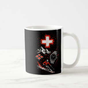 Schweiz Skifahren Berge Adventure Alps T-shir Kaffeetasse