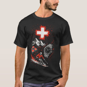 Schweiz Skifahren Berge Adventure Alps T-shir T-Shirt