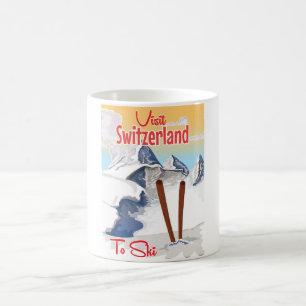 Schweiz Skifahrplakat Tasse