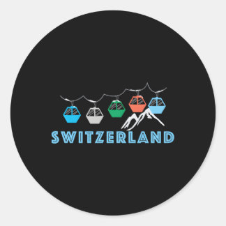 Schweiz Skigebiet Gondelbahn Schweiz Runder Aufkleber