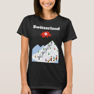 Schweiz Skitrip Souvenir Skifahrer Schweizer F T-Shirt