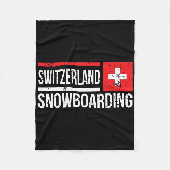Schweiz Snowboarden Schweizer Flaggenrennen Halfpi Fleecedecke (Vorderseite)