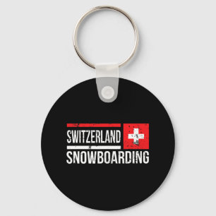 Schweiz Snowboarden Schweizer Flaggenrennen Halfpi Schlüsselanhänger