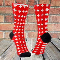 Schweiz Socken, patriotische Schweizer Flaggenmode